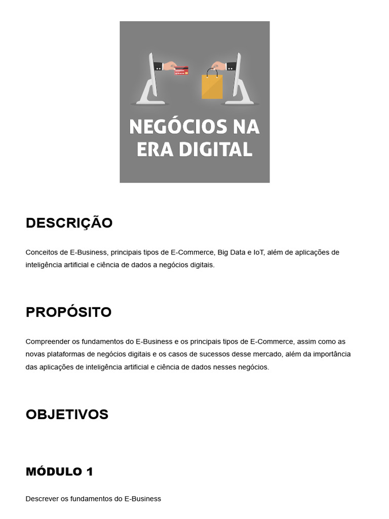 Fundamentos do E-Business e E-Commerce | PDF | E-commerce | Internet ...