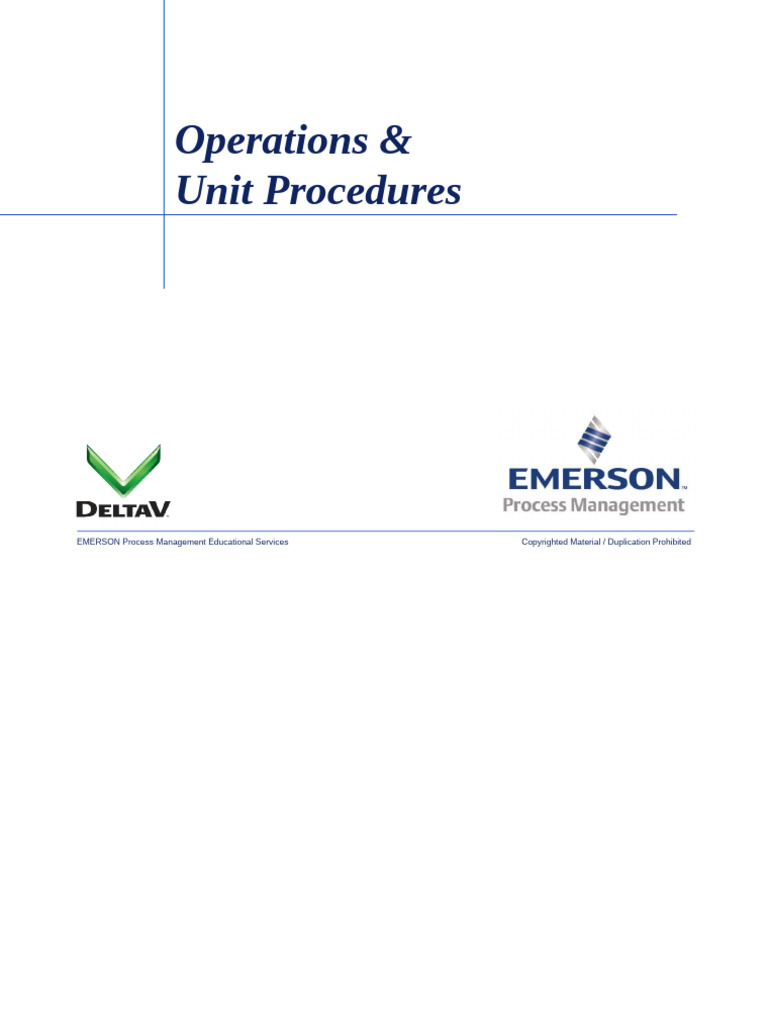 Operations and Unit Procedures Guide | PDF
