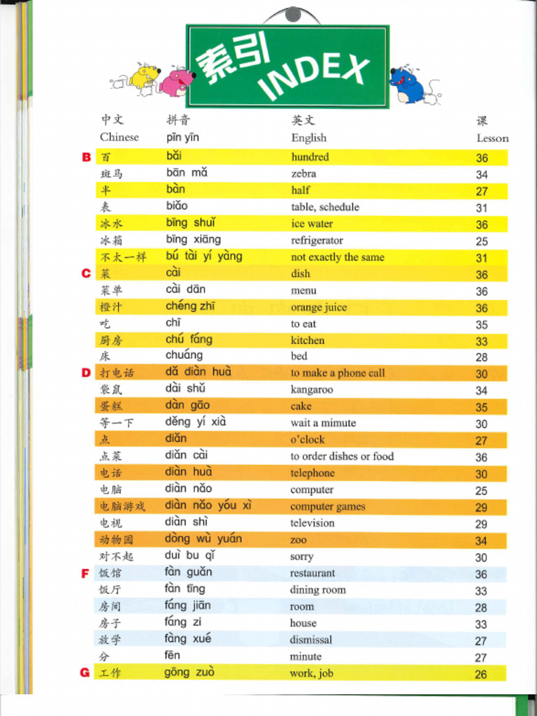 BC Vol 3 生词引索 | PDF