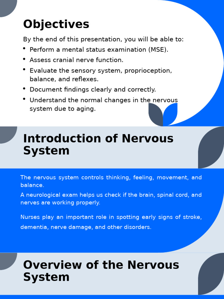 Neurological Examination Guide for Nurses | PDF | Central Nervous ...