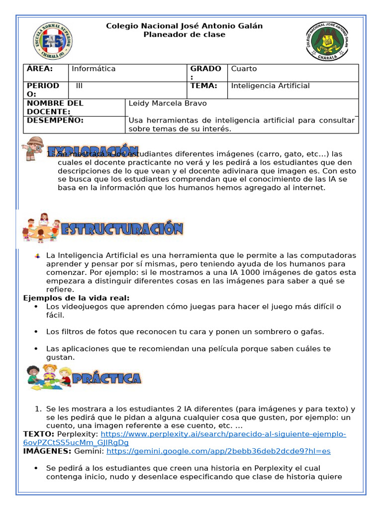 Actividades de IA para Cuarto Grado | PDF | Inteligencia artificial ...