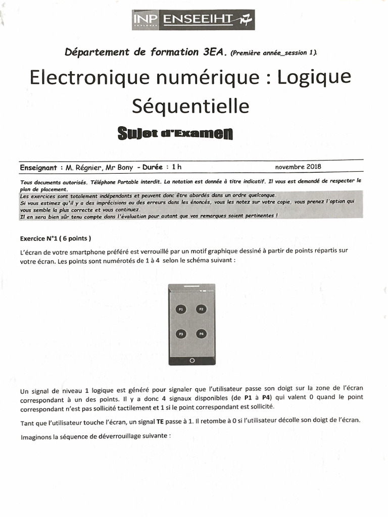 Examen Logique Sequentielle | PDF