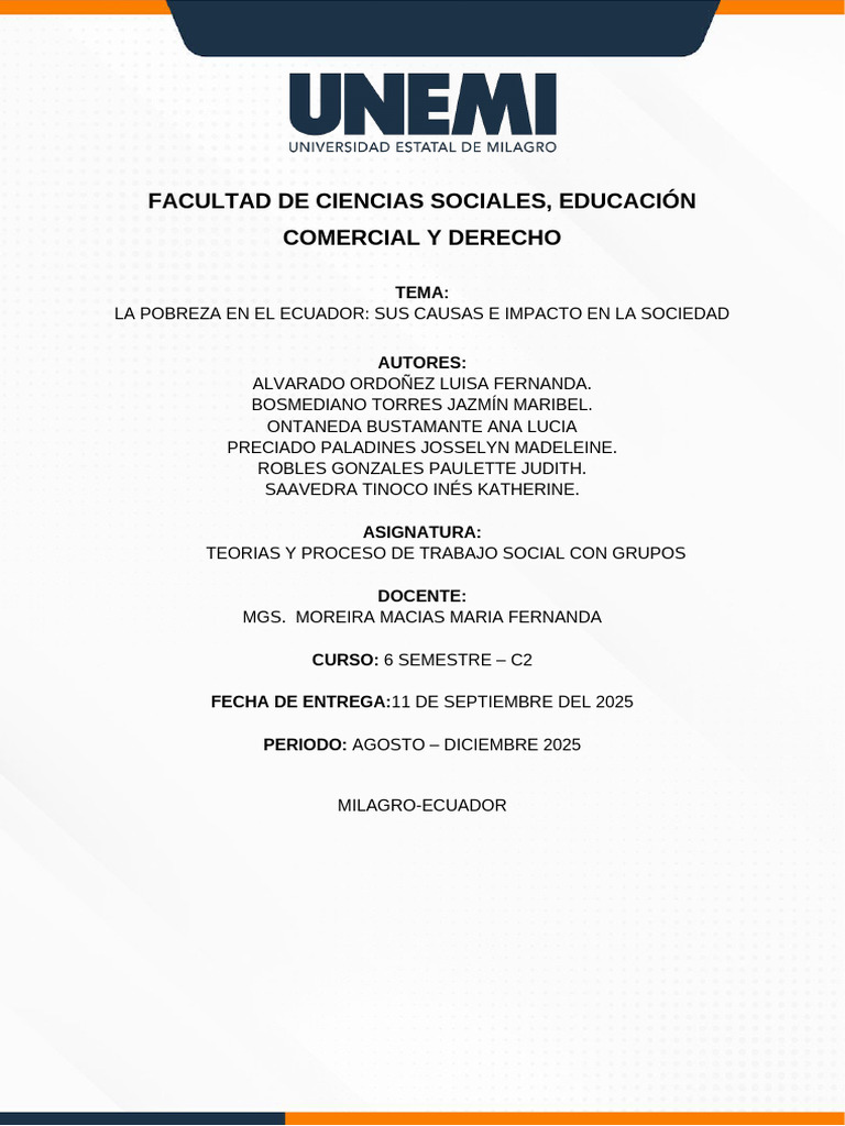 Causas e Impacto de la Pobreza en Ecuador | PDF | Pobreza | Pobreza e ...