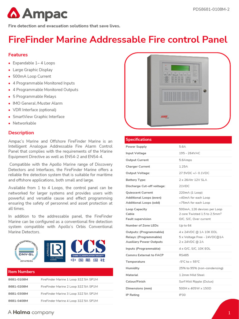 Marine Fire Detection Control Panel | PDF | Equipment | Electrical ...