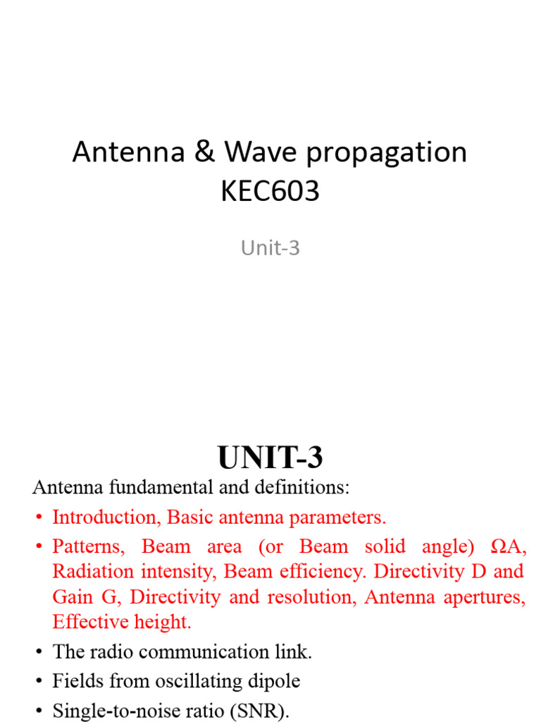 AWP Unit3 | PDF | Antenna (Radio) | Electromagnetic Radiation