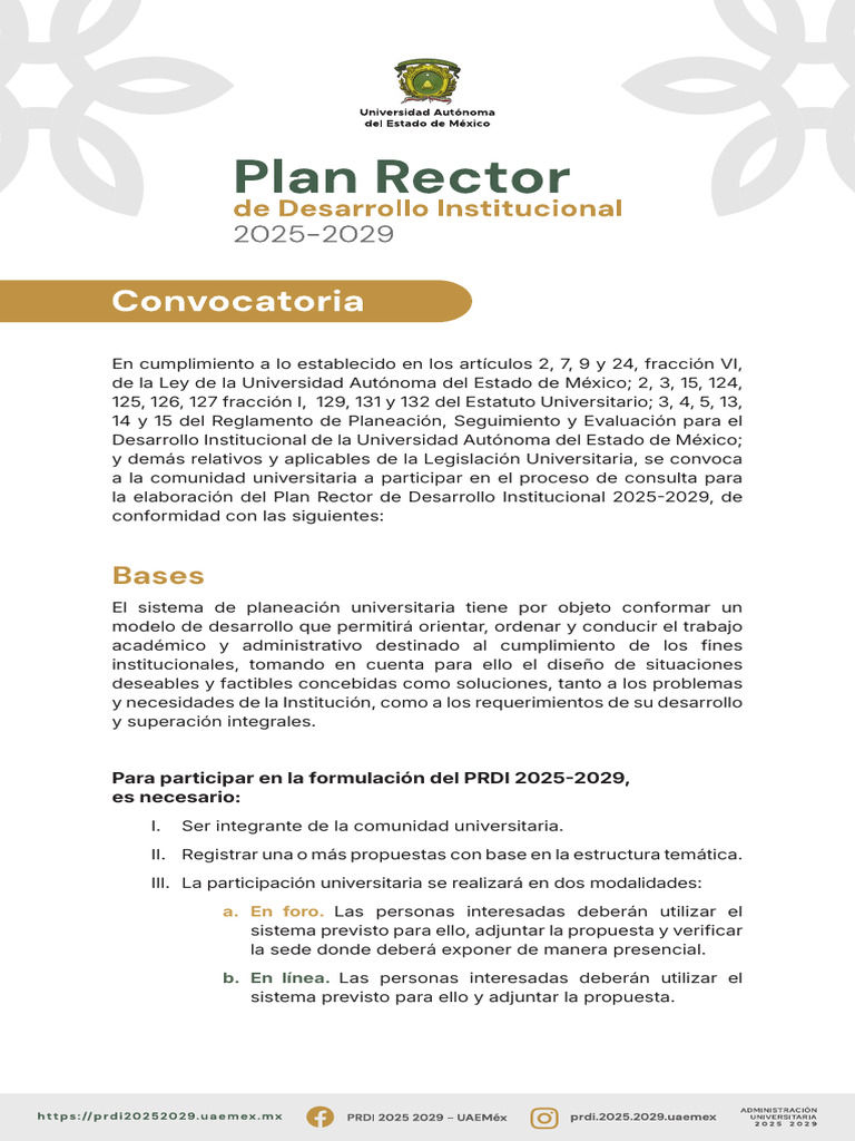 Consulta PRDI 2025-2029 UAEMex | PDF | Planificación