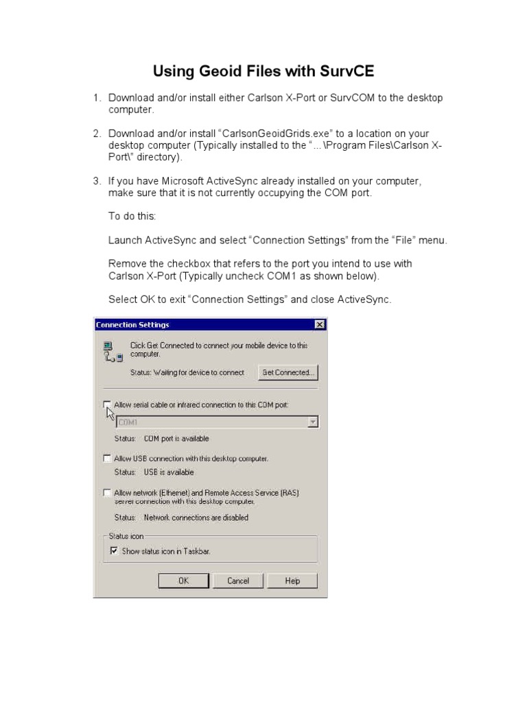 Using Geoid Files With SurvCE PDF Directory Computer File