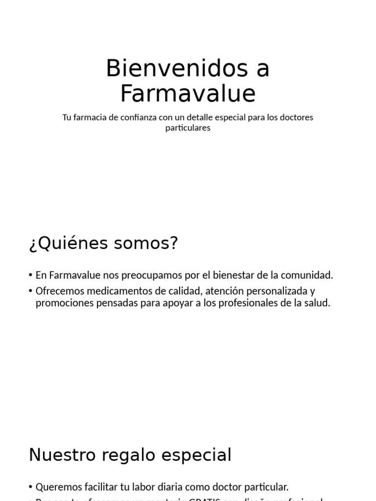 Recetario Gratis para Doctores en Farmavalue | PDF