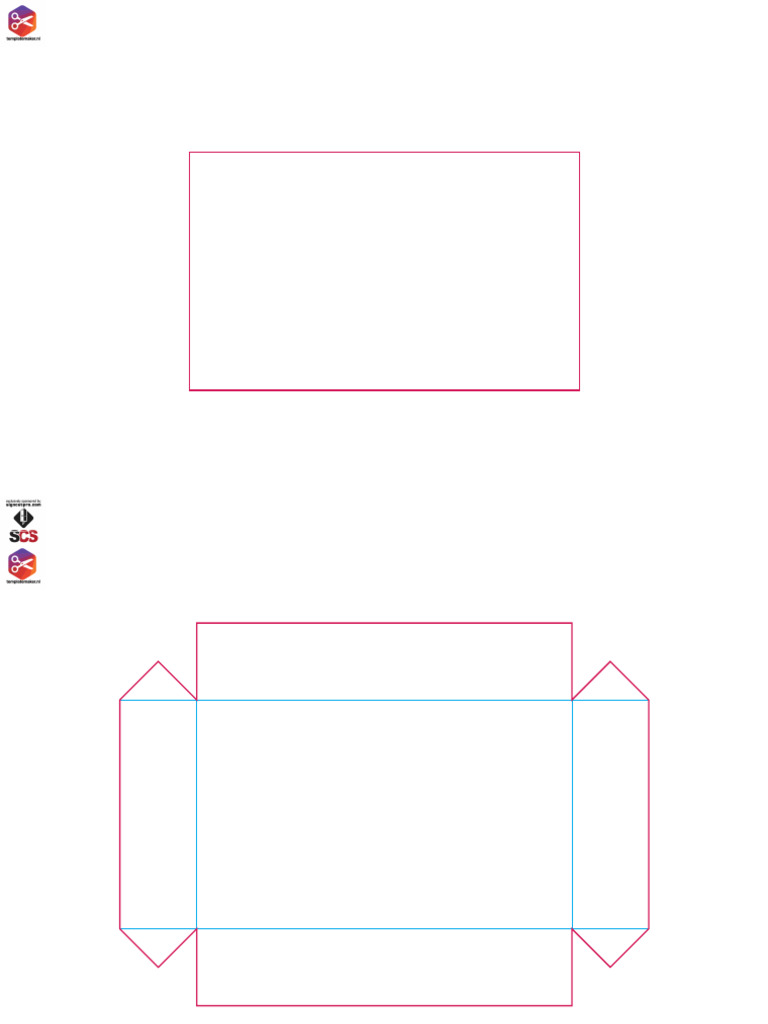 Box with Lid 205x125x42 mm Template | PDF