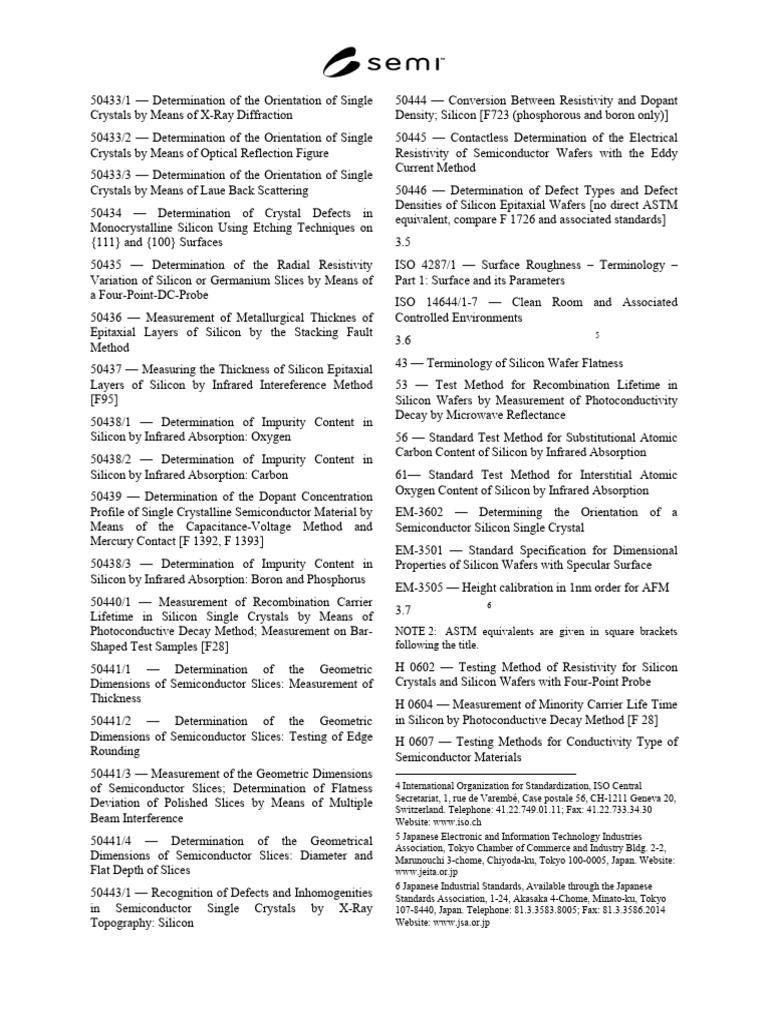 Semiconductor Crystal Measurement Standards | PDF | Epitaxy ...