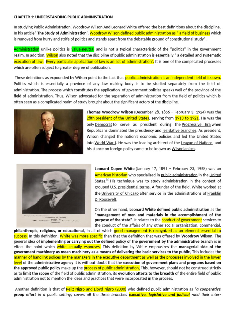Origins of Public Administration | PDF | Bureaucracy | Liberal Arts ...
