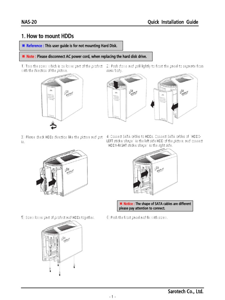 NAS20 Manual R140C E Quick | PDF | Hard Disk Drive | File Transfer Protocol