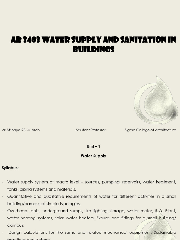 Water Supply and Treatment Overview | PDF | Water Purification | Water ...