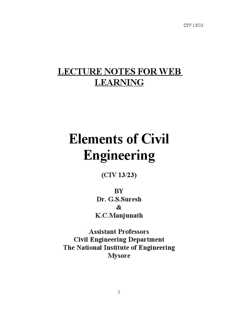 Elements of Civil Engineering Overview | PDF | Concrete | Composite ...