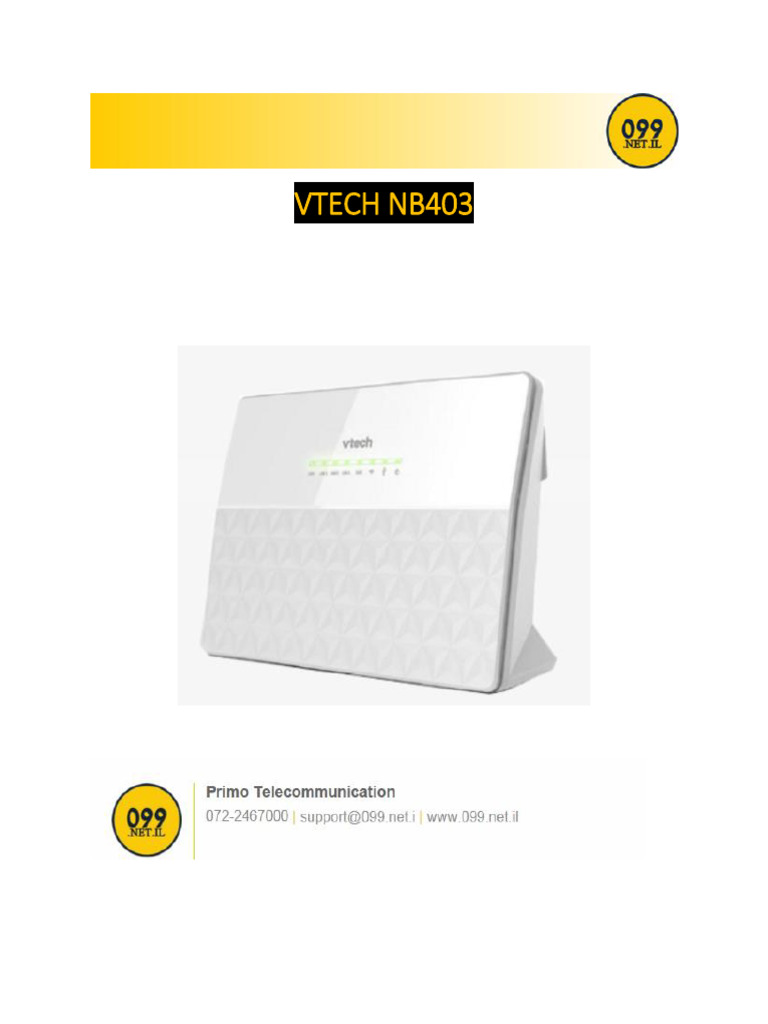 VTECH NB403 Setup Instructions | PDF