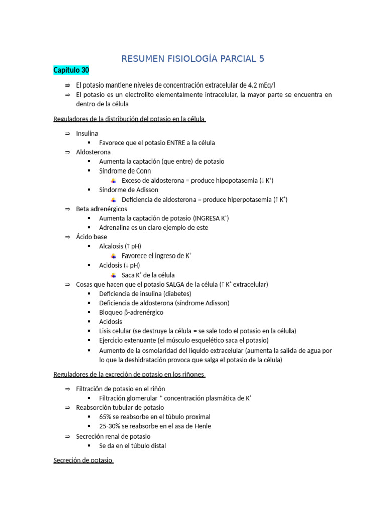 Regulación del Potasio y Calcio en el Cuerpo | PDF | Estómago | Tracto ...