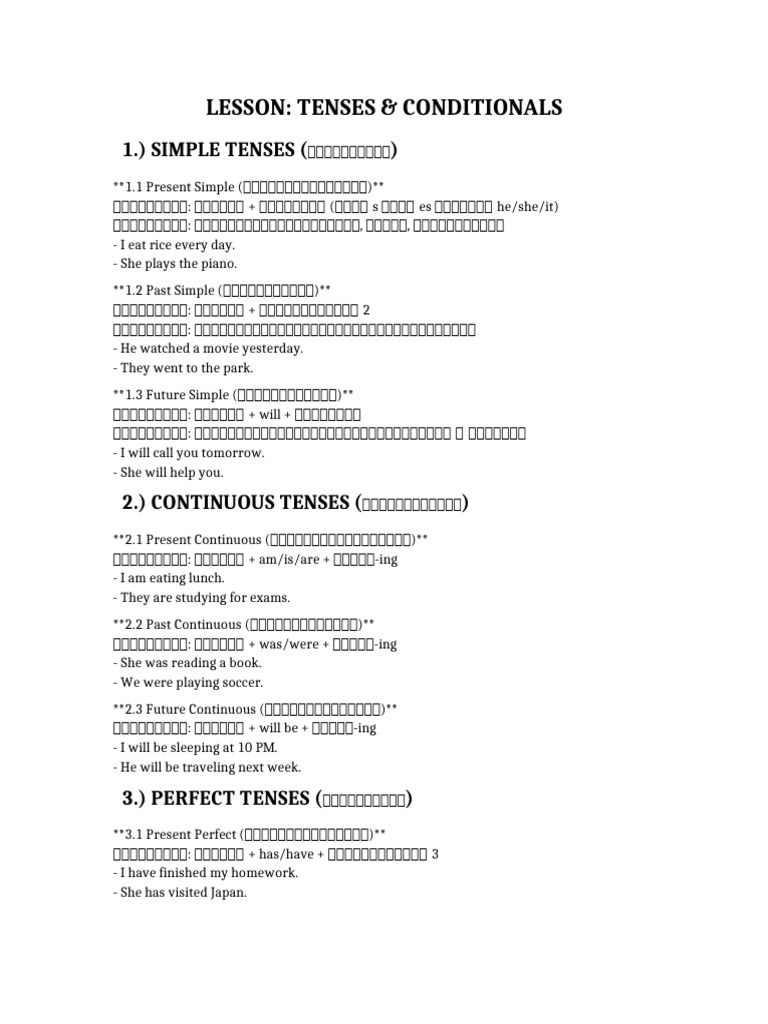 English Tenses Conditionals | PDF