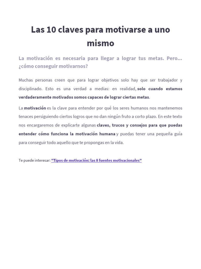 10 Claves para Motivar tu Éxito Personal | PDF | Motivación | Motivacional