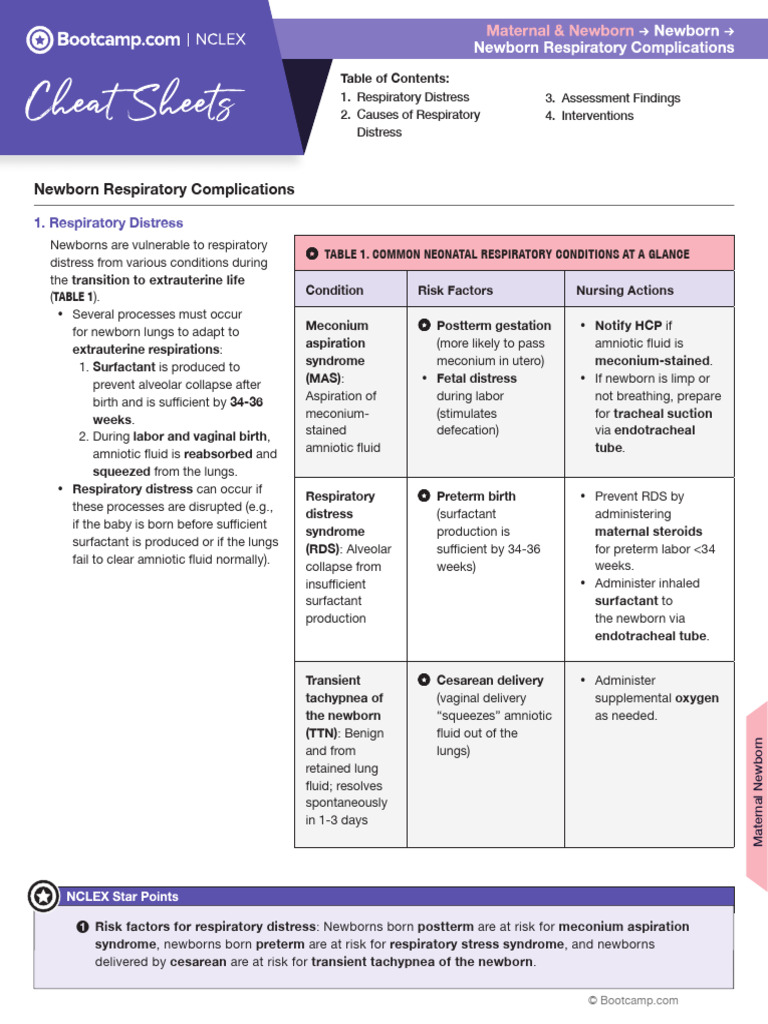Newborn Respiratory Distress Guide | PDF | Preterm Birth | Childbirth