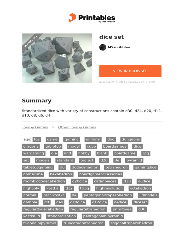 Dice Set | PDF | Dice | Linear Programming