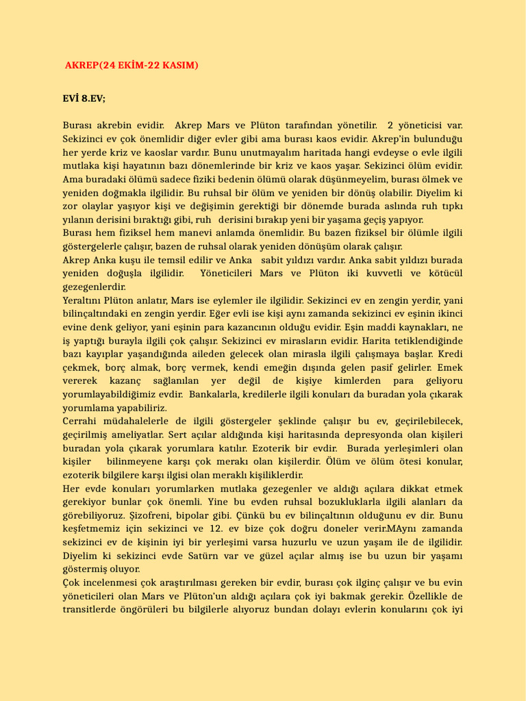 Akrep Burcu Evlerde | PDF