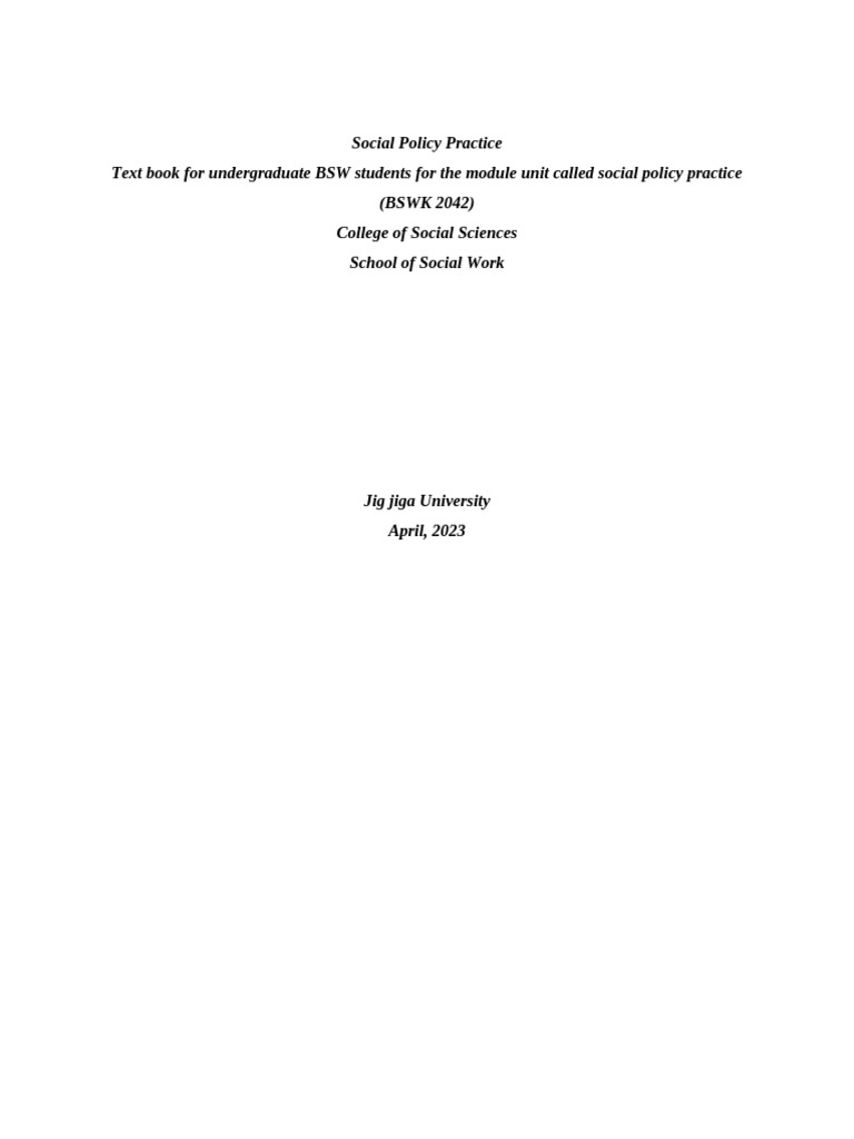Social Policy Practice for BSW Students | PDF | Policy | Unemployment