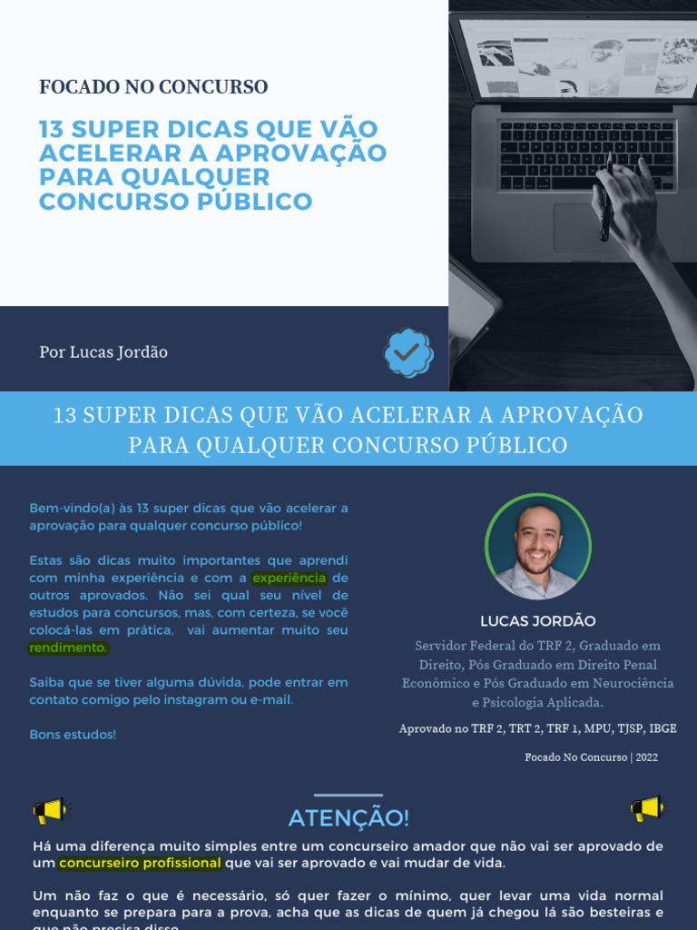 Dicas para Acelerar Aprovação em Concursos | PDF | Tempo | Aprendizado
