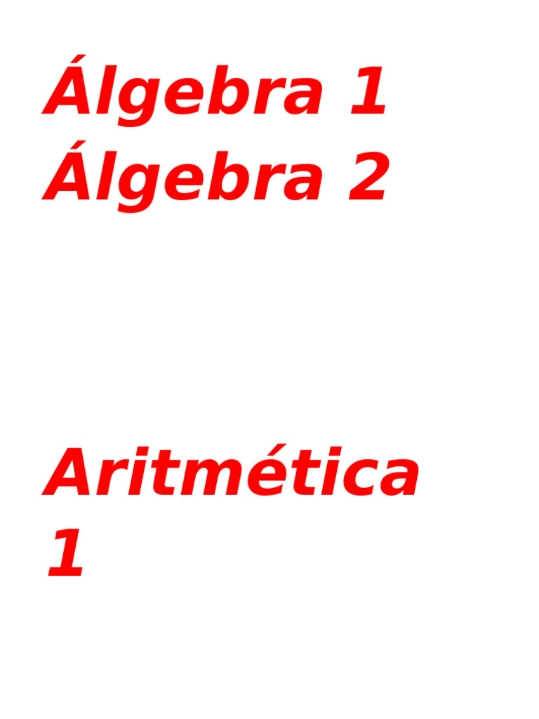 Álgebra 1 | PDF
