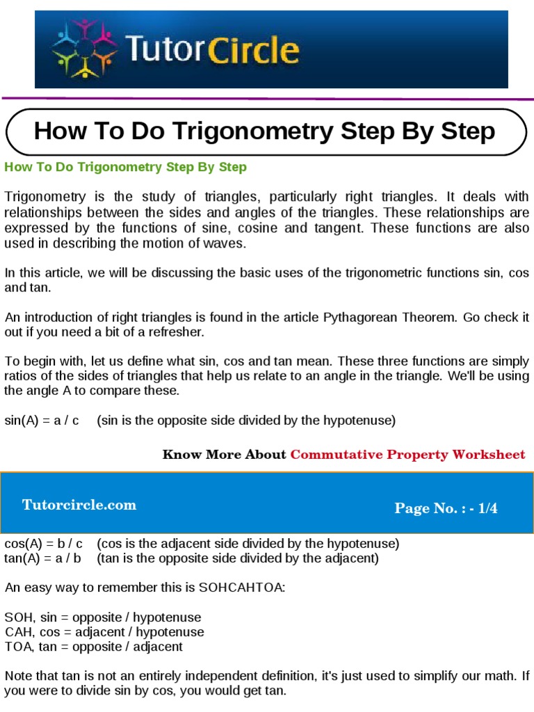 Step-by-Step Trigonometry Guide | PDF | Trigonometric Functions ...