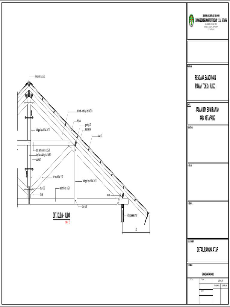 Rencana Detail Atap Ruko Ketapang | PDF