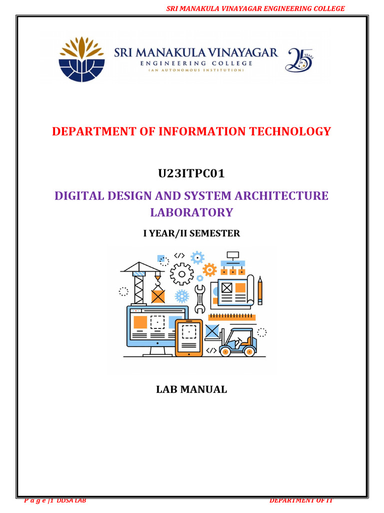 Digital Design Lab Manual for IT Students | PDF | Electronic Design ...