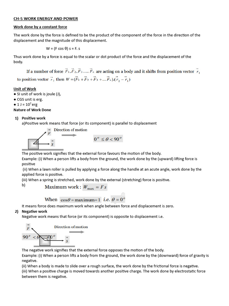 Ch-5 Work Energy and Power | PDF | Collision | Force