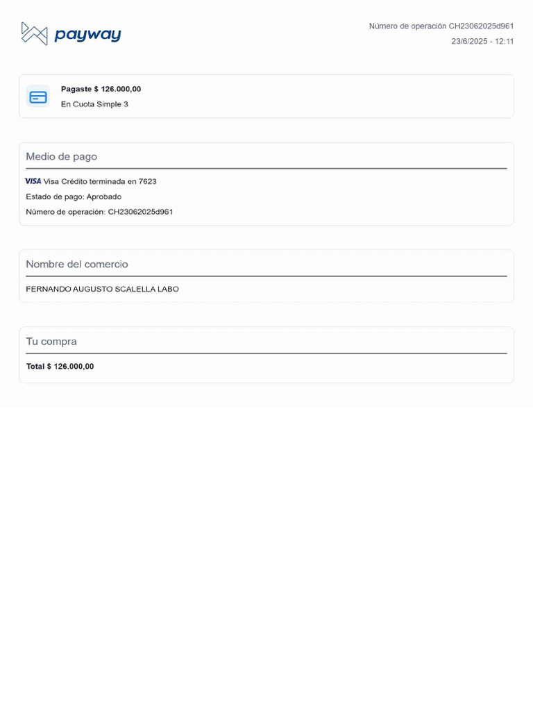 Comprobante Payway | PDF