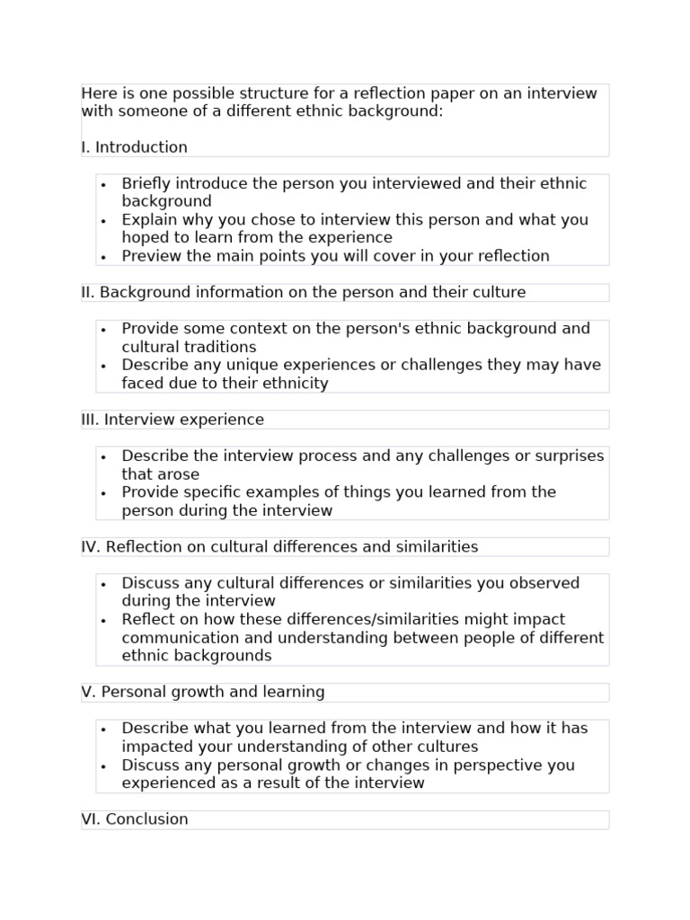 Structure For A Reflection Paper On An Interview | PDF