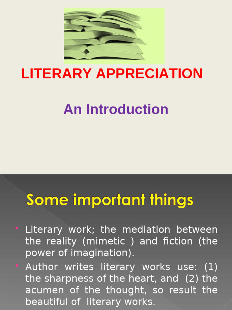 Understanding Literary Appreciation | PDF | Psychological Concepts ...