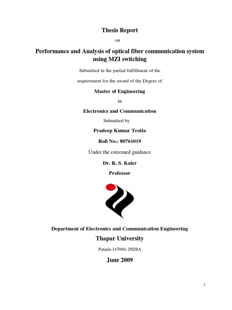 Optical amplifier thesis picture