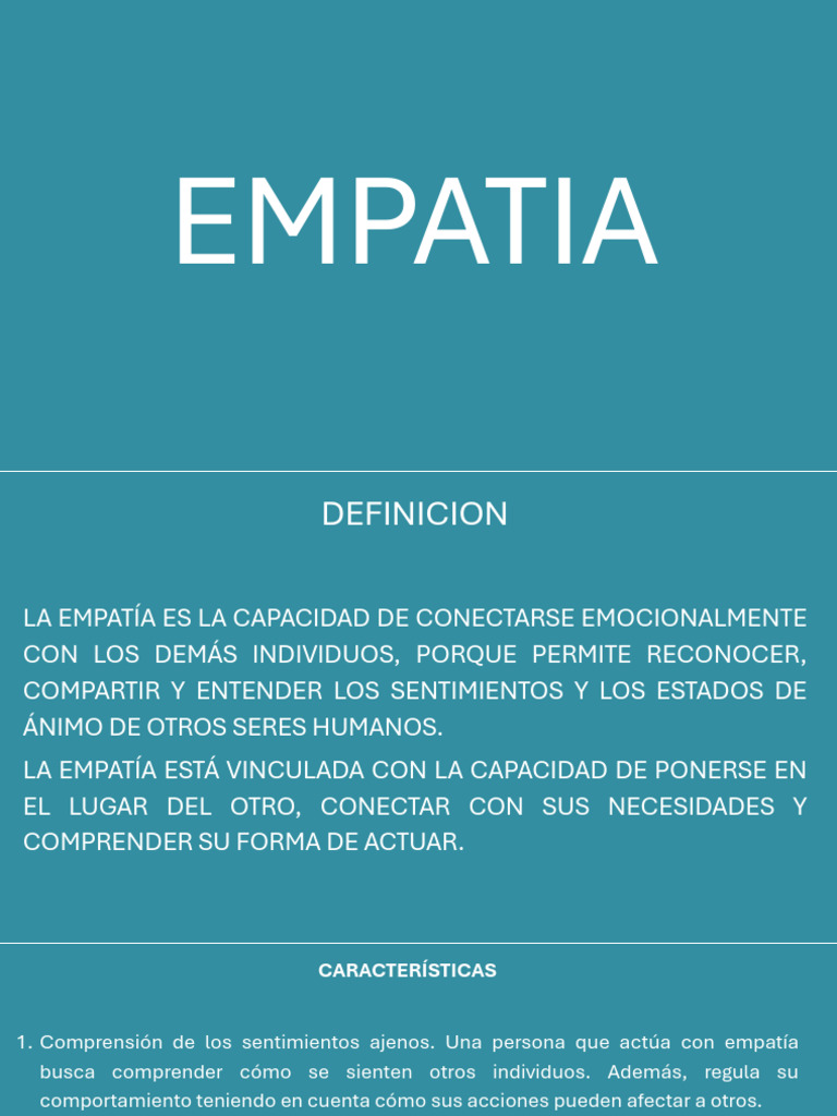 Definición y Características de la Empatía | PDF | Empatía | Las emociones