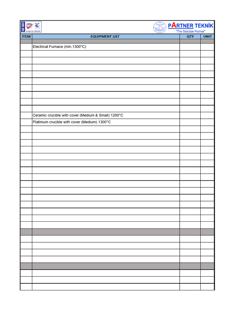 Laboratory Equipment and Chemicals List | PDF | Materials