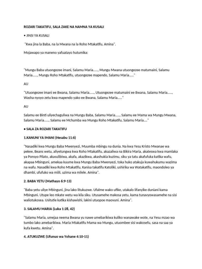 Rozari Takatifu | PDF
