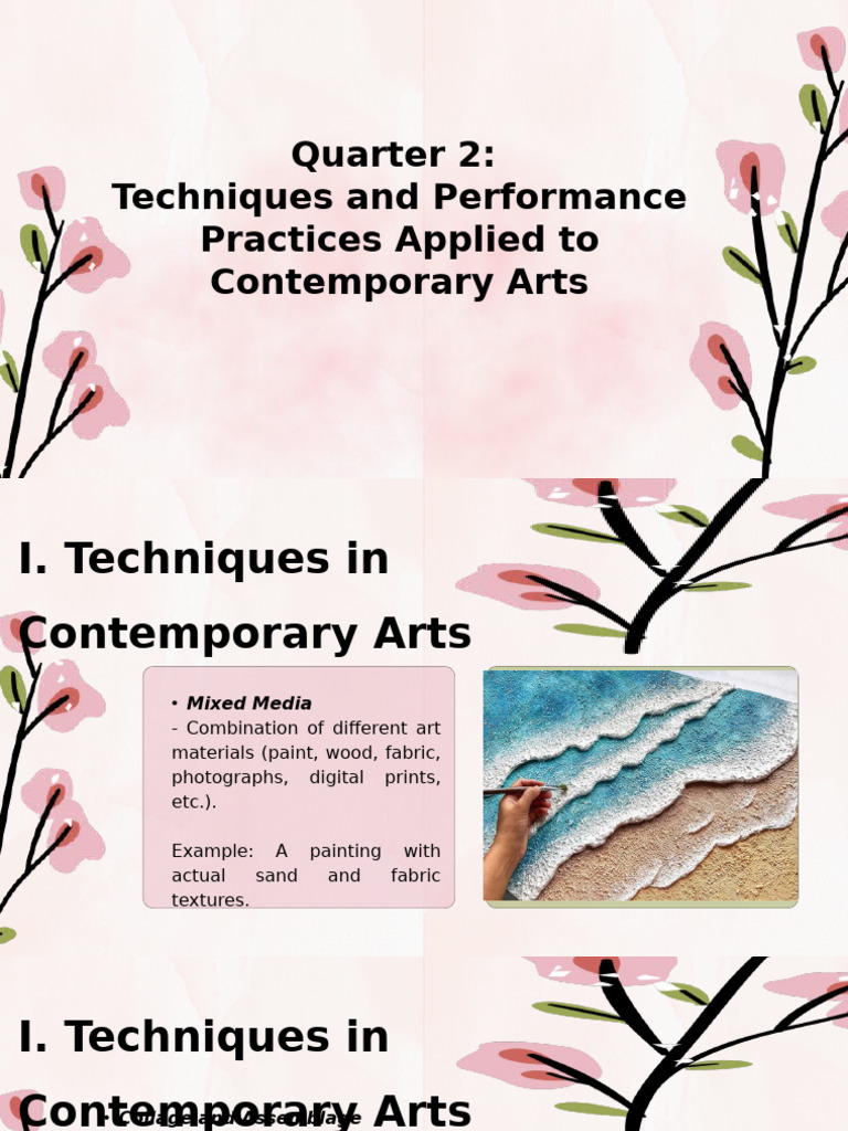 Contemporary Arts Techniques Overview | PDF | Collage | The Arts