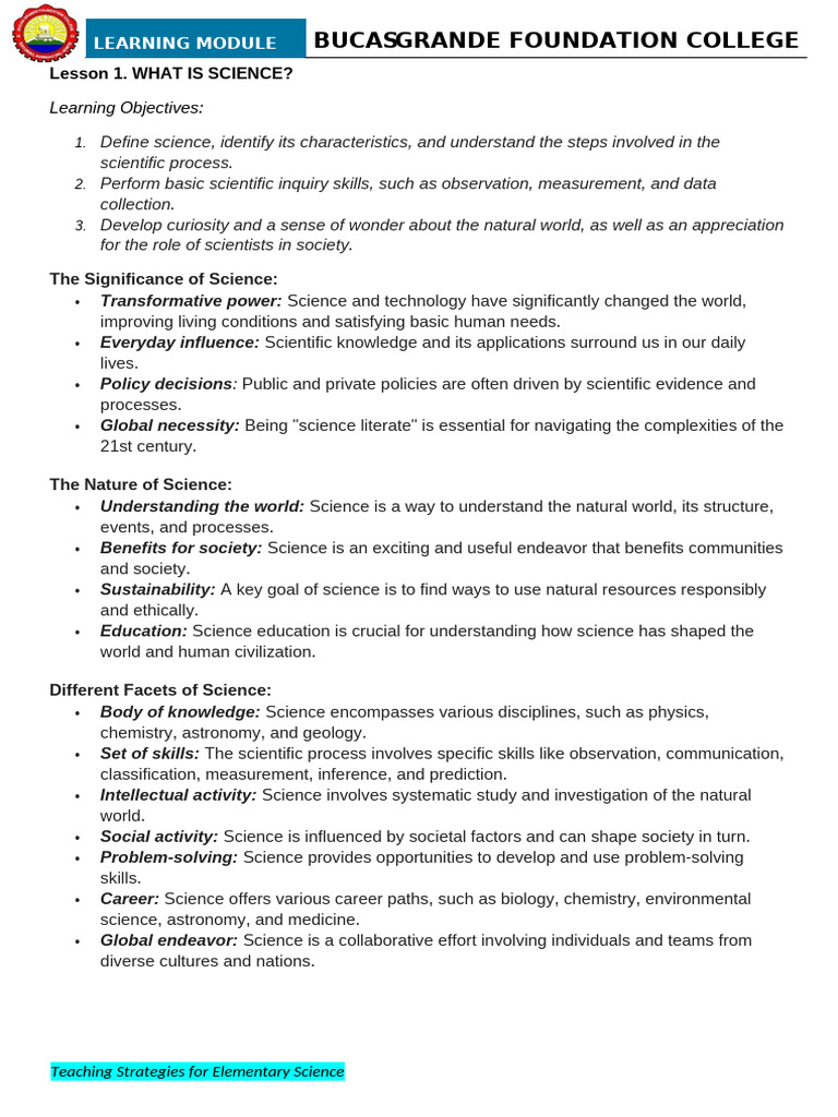 Introduction to Science Education | PDF | Science | Science Education