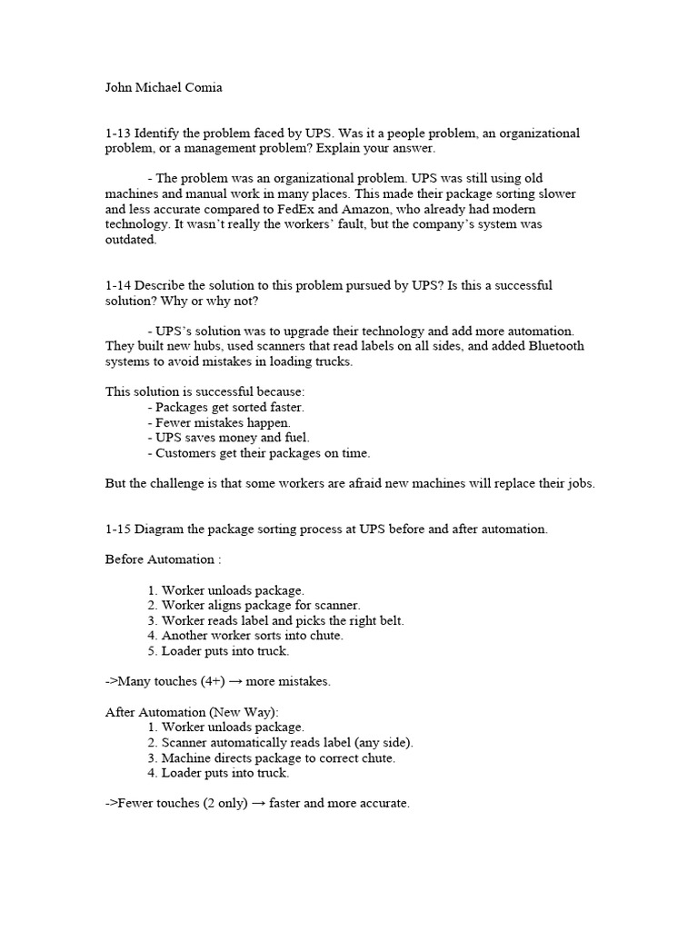 UPS Automation: Solving Sorting Issues | PDF