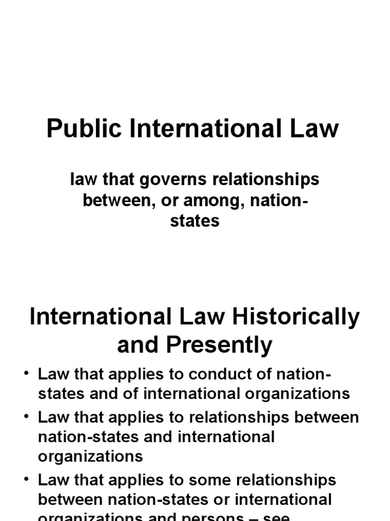 Overview of Public International Law | PDF | International Law ...