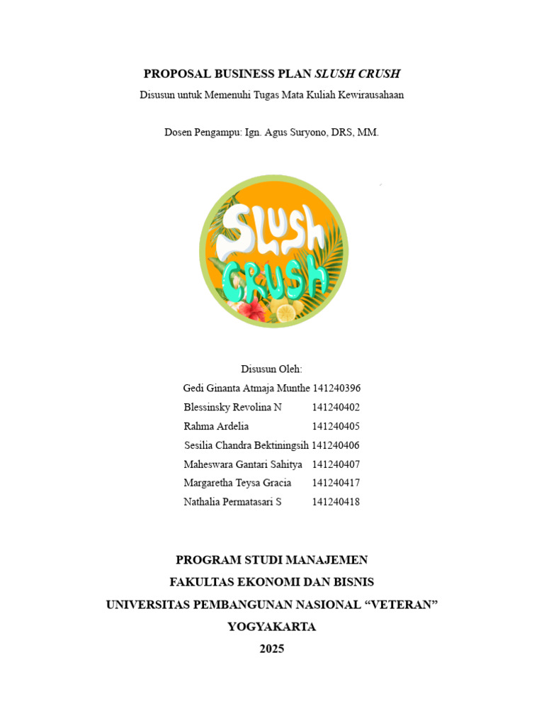 Rencana Bisnis Slush Crush 2025 | PDF