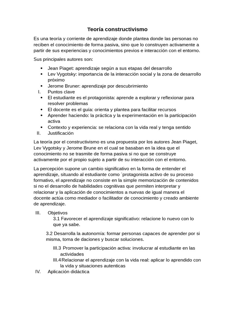 Teoría del Constructivismo en Educación | PDF | Aprendizaje ...