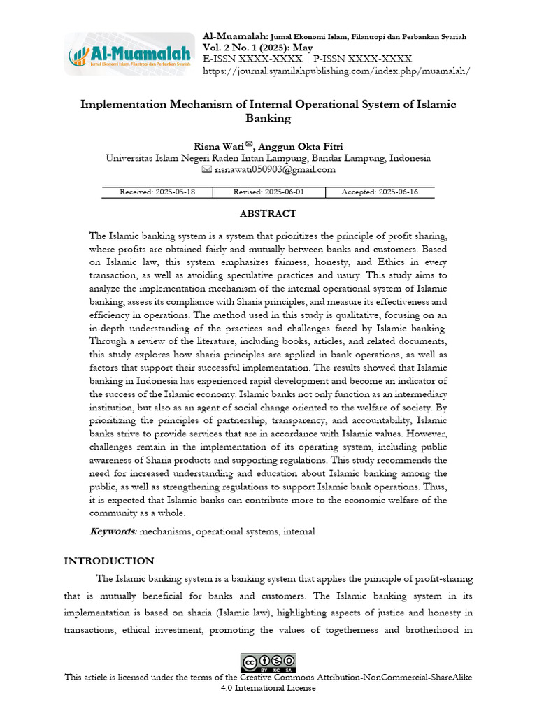 Islamic Banking Operational Mechanisms | PDF | Islamic Banking And ...