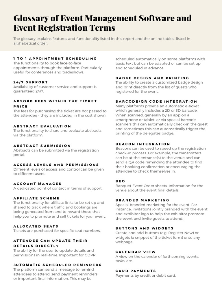 Event Management Software Features Guide | PDF | Barcode | Radio ...