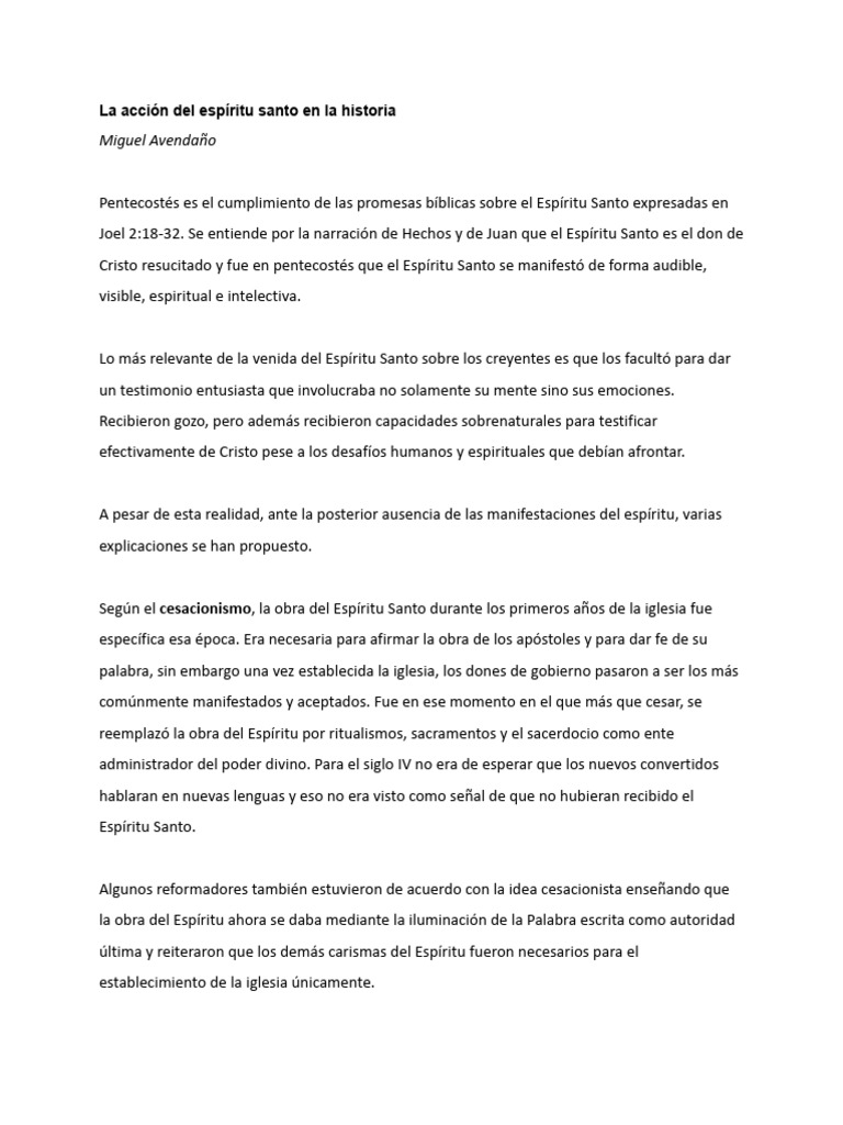 La Acción Del Espiritu Santo - MAW | PDF | espíritu Santo | Pentecostés