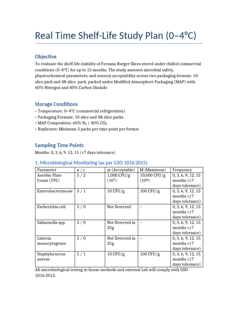 Forsan Chilled Shelf Life Study Complete V3.0 | PDF | Colony Forming ...