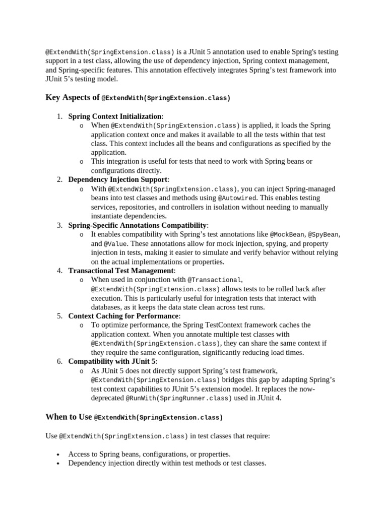 30 ExtendWith (SpringExtension Class) | PDF | Software Development ...